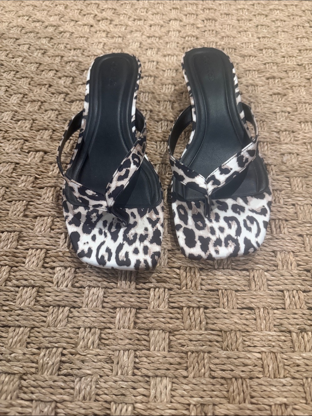 Women’s Leopard Print Kitten Heal Slide Sandals